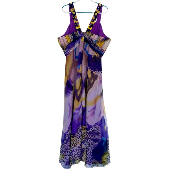 Faviana Purple and Blue Halter Maxi Sundress Formal Plus Size 24 NWT - Picture 10 of 11